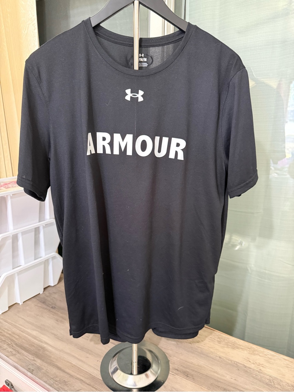Under Armour Black Short Sleeve Performance Tee with White Armour Logo